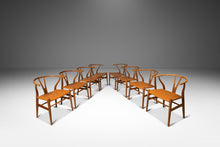 Load image into Gallery viewer, A Set of Eight (8) Bespoke CH24 Wishbone Dining Chairs in Oak and Leather by Hans Wegner for Carl Hansen & Søn, Denmark, c. 1960s-ABT Modern
