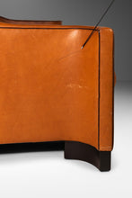 Load image into Gallery viewer, Art Deco Mid-Century Modern Loveseat Sofa with Sculptural Arms in Patinaed Leather, USA, c. 1970s-ABT Modern