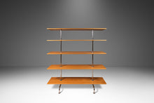 Load image into Gallery viewer, Bauhaus Mid-Century Modern Five-Tier Bookshelf Etagere in Chrome & Beech by Marcel Breuer, Italy, c. 1980s-ABT Modern