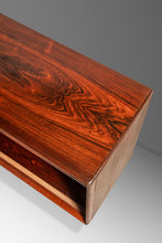 Load image into Gallery viewer, Bespoke 6ft Danish Mid-Century Modern Sofa Table / Display / Bookcase in Rosewood w/ Glass Sliding Doors, Denmark, c. 1960s-ABT Modern