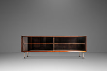 Load image into Gallery viewer, Bespoke 6ft Danish Mid-Century Modern Sofa Table / Display / Bookcase in Rosewood w/ Glass Sliding Doors, Denmark, c. 1960s-ABT Modern