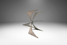 Load image into Gallery viewer, Brasilia Inspired Brutalist Hand-Welded Coffee Table in Solid Aluminum w/ Glass Top Attributed to Donald Drumm, USA, c. 1960s-ABT Modern