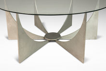 Load image into Gallery viewer, Brasilia Inspired Brutalist Hand-Welded Coffee Table in Solid Aluminum w/ Glass Top Attributed to Donald Drumm, USA, c. 1960s-ABT Modern