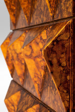 Load image into Gallery viewer, Brutalist Sculptural Diamond Faced Credenza / Sideboard With Leather Top, Italy, c. 1970's-ABT Modern
