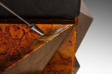 Load image into Gallery viewer, Brutalist Sculptural Diamond Faced Credenza / Sideboard With Leather Top, Italy, c. 1970s-ABT Modern