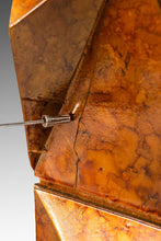 Load image into Gallery viewer, Brutalist Sculptural Diamond Faced Credenza / Sideboard With Leather Top, Italy, c. 1970s-ABT Modern