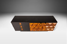 Load image into Gallery viewer, Brutalist Sculptural Diamond Faced Credenza / Sideboard With Leather Top, Italy, c. 1970's-ABT Modern