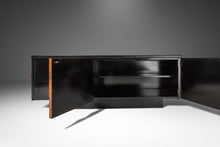 Load image into Gallery viewer, Brutalist Sculptural Diamond Faced Credenza / Sideboard With Leather Top, Italy, c. 1970's-ABT Modern