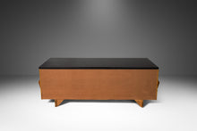 Load image into Gallery viewer, Brutalist Sculptural Diamond Faced Credenza / Sideboard With Leather Top, Italy, c. 1970's-ABT Modern