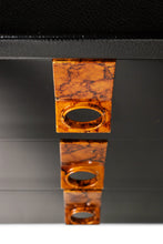 Load image into Gallery viewer, Brutalist Sculptural Diamond Faced Credenza / Sideboard With Leather Top, Italy, c. 1970's-ABT Modern