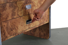 Load image into Gallery viewer, Burlwood Laminate High Boy Dresser w/ Chrome Accents Attributed to Milo Baughman-ABT Modern
