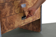 Load image into Gallery viewer, Burlwood Laminate High Boy Dresser w/ Chrome Accents Attributed to Milo Baughman-ABT Modern