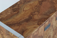 Load image into Gallery viewer, Burlwood Laminate High Boy Dresser w/ Chrome Accents Attributed to Milo Baughman-ABT Modern