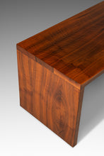 Load image into Gallery viewer, Substantial Handmade Minimalist MCM Custom-Made Studio / Gallery Dining Table w/ Matching Benches Set in Walnut, USA, c. 1980s