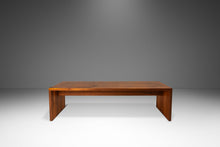Load image into Gallery viewer, Substantial Handmade Minimalist MCM Custom-Made Studio / Gallery Dining Table w/ Matching Benches Set in Walnut, USA, c. 1980s