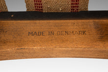 Load image into Gallery viewer, Rare Restored Danish Mid-Century Modern High-Back Lounge Chair in Beech, Velour & Brass by Dan Johnson for Selig, Denmark, c. 1950s