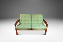 Load image into Gallery viewer, Danish Mid-Century Modern 2- Seater Loveseat in Solid Teak & Original Fabric by Domino Møbler, Denmark, c. 1970s-ABT Modern