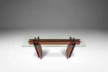 Load image into Gallery viewer, Danish Mid-Century Modern Console Table in Teak w/ Glass Top by Gustav Gaarde for Trekanten, Denmark, c. 1970s-ABT Modern