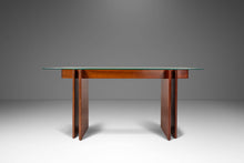Load image into Gallery viewer, Danish Mid-Century Modern Console Table in Teak w/ Glass Top by Gustav Gaarde for Trekanten, Denmark, c. 1970s-ABT Modern
