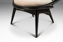 Load image into Gallery viewer, Danish Mid-Century Modern Ebonized "Hoop" / "Peacock" Chair in Walnut & White Bouclé by Ib Kofod-Larsen for Selig, Denmark, c. 1960s-ABT Modern
