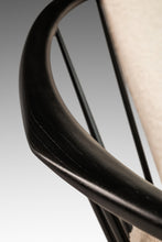 Load image into Gallery viewer, Danish Mid-Century Modern Ebonized "Hoop" / "Peacock" Chair in Walnut & White Bouclé by Ib Kofod-Larsen for Selig, Denmark, c. 1960s-ABT Modern