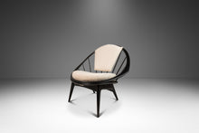 Load image into Gallery viewer, Danish Mid-Century Modern Ebonized "Hoop" / "Peacock" Chair in Walnut & White Bouclé by Ib Kofod-Larsen for Selig, Denmark, c. 1960s-ABT Modern