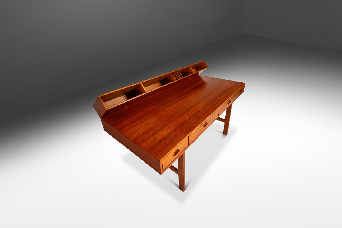 Danish Mid-Century Modern Flip-Top Executive Desk in Teak by Peter Løv