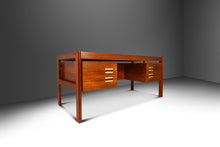 Load image into Gallery viewer, Danish Mid-Century Modern "Floating" Executive Desk in Teak by Dyrlund, Denmark, c. 1960s-ABT Modern