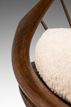 Load image into Gallery viewer, Danish Mid-Century Modern "Hoop" / "Peacock" Chair in Walnut & White Bouclé by Ib Kofod-Larsen for Selig, Denmark, c. 1960s-ABT Modern