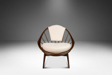 Load image into Gallery viewer, Danish Mid-Century Modern "Hoop" / "Peacock" Chair in Walnut & White Bouclé by Ib Kofod-Larsen for Selig, Denmark, c. 1960s-ABT Modern