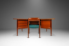 Load image into Gallery viewer, Danish Mid-Century Modern Sculpted Executive Desk in Teak by Arne Vodder for H.P. Hansen, Denmark, c. 1960s-ABT Modern