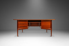 Load image into Gallery viewer, Danish Mid-Century Modern Sculpted Executive Desk in Teak by Arne Vodder for H.P. Hansen, Denmark, c. 1960s-ABT Modern