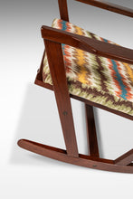 Load image into Gallery viewer, Danish Mid-Century Modern Sculptural Rocking Chair in Mahogany & New Bohemian Upholstery by Poul Volther for Frem Rojle, Denmark, c. 1960s-ABT Modern