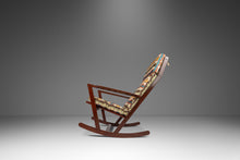 Load image into Gallery viewer, Danish Mid-Century Modern Sculptural Rocking Chair in Mahogany & New Bohemian Upholstery by Poul Volther for Frem Rojle, Denmark, c. 1960s-ABT Modern