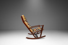 Load image into Gallery viewer, Danish Mid-Century Modern Sculptural Rocking Chair in Mahogany & New Bohemian Upholstery by Poul Volther for Frem Rojle, Denmark, c. 1960s-ABT Modern
