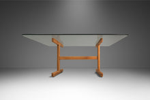 Load image into Gallery viewer, Danish Mid-Century Modern Solid Oak Dining Table / Desk with Glass Top in the Manner of Hans J Wegner, Denmark, c. 1970s-ABT Modern