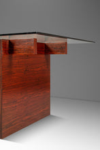Load image into Gallery viewer, Danish Modern Architectural Modernist Dining Table in Rosewood w/ Glass Top by Sigurd Hansen for Haslev Møbelsnedkeri, Denmark, c. 1970s-ABT Modern