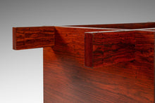 Load image into Gallery viewer, Danish Modern Architectural Modernist Dining Table in Rosewood w/ Glass Top by Sigurd Hansen for Haslev Møbelsnedkeri, Denmark, c. 1970s-ABT Modern