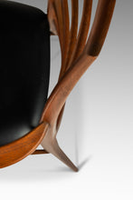 Load image into Gallery viewer, Danish Modern Captain's Arm "Lis" Chair in Walnut & Original Vinyl by Niels Koefoed for Koefoeds Hornslet, Denmark, c. 1960's-ABT Modern
