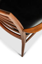 Load image into Gallery viewer, Danish Modern Captain's Arm "Lis" Chair in Walnut & Original Vinyl by Niels Koefoed for Koefoeds Hornslet, Denmark, c. 1960's-ABT Modern