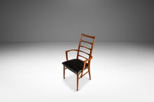 Load image into Gallery viewer, Danish Modern Captain's Arm "Lis" Chair in Walnut & Original Vinyl by Niels Koefoed for Koefoeds Hornslet, Denmark, c. 1960's-ABT Modern