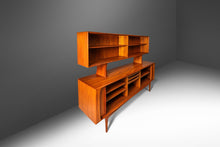Load image into Gallery viewer, Danish Modern Double Decker Tambour Door Credenza w/ Display Topper in Teak by Bernhard Pedersen, Denmark, c. 1960's-ABT Modern