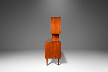 Load image into Gallery viewer, Danish Modern Double Decker Tambour Door Credenza w/ Display Topper in Teak by Bernhard Pedersen, Denmark, c. 1960's-ABT Modern