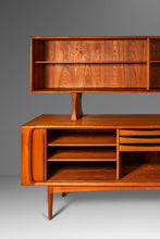 Load image into Gallery viewer, Danish Modern Double Decker Tambour Door Credenza w/ Display Topper in Teak by Bernhard Pedersen, Denmark, c. 1960's-ABT Modern