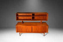 Load image into Gallery viewer, Danish Modern Double Decker Tambour Door Credenza w/ Display Topper in Teak by Bernhard Pedersen, Denmark, c. 1960's-ABT Modern