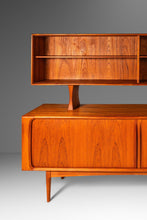 Load image into Gallery viewer, Danish Modern Double Decker Tambour Door Credenza w/ Display Topper in Teak by Bernhard Pedersen, Denmark, c. 1960's-ABT Modern