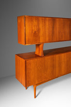 Load image into Gallery viewer, Danish Modern Double Decker Tambour Door Credenza w/ Display Topper in Teak by Bernhard Pedersen, Denmark, c. 1960's-ABT Modern