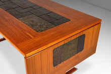 Load image into Gallery viewer, Danish Modern Dropleaf Dining Table in Teak w/ Tile Inlay by Poul H. Poulsen for Gangsø Møbler, Denmark, c. 1970's-ABT Modern