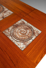 Load image into Gallery viewer, Danish Modern Expansion Dropleaf Dining Table in Teak w/ Tile Inlay by Poul H. Poulsen for Gangsø Møbler, Denmark, c. 1970's-ABT Modern