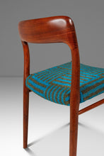 Load image into Gallery viewer, Danish Modern Model 75 Side / Desk Chair by Niels Møller for J.L. Møllers in Pierre Frey Mombasa Turquoise Fabric, Denmark, 1960s-ABT Modern